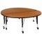 Flash Furniture Round 60 W, 60 L, 25 H, Chrome, Laminate, Particleboard, Steel, Wood Grain XU-GRP-A60-HCIRC-OAK-T-P-CAS-GG - alternate 3